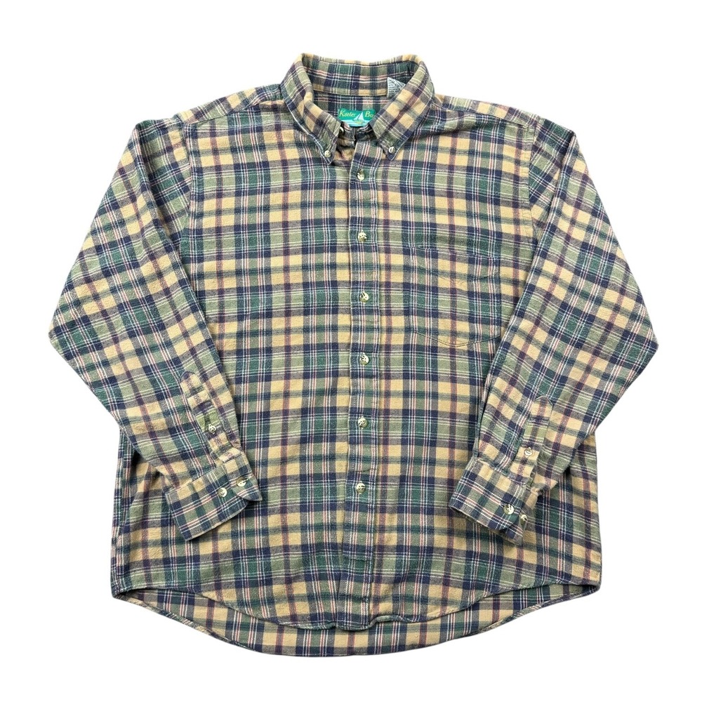Vtg 90s Keeler Bay Flannel Shirt Men Large Plaid Lightweight Button Up Granola